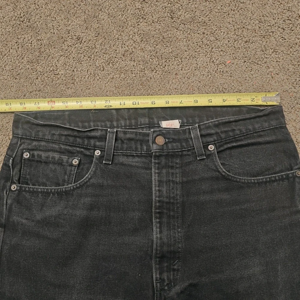 Vintage Levis 505‎ Jeans Mens 38x30 Black Denim Regular Fit Straight Leg USA 90s